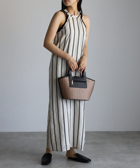 エコレザーかごハンドバッグ 12-1093